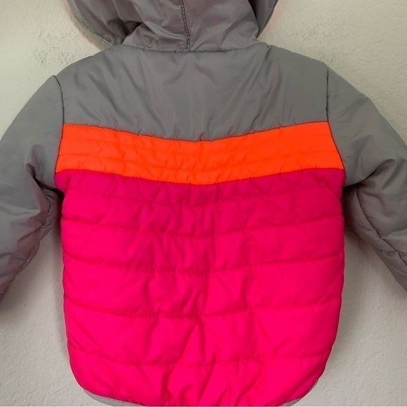 Champion Baby Girl Puffer Jacket Fleece Lined Size 12 Months fluorescent Hooded - Picture 6 of 14